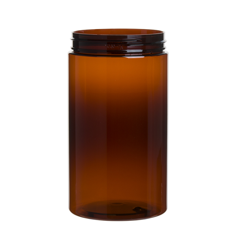 400ml 13oz Plastic PET Amber Jar with Lids Manufacturer