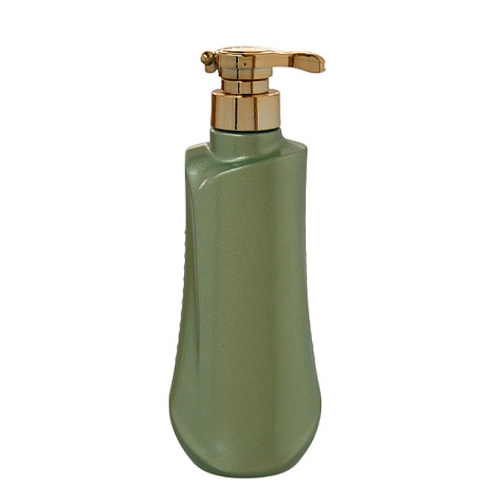 Frascos de shampoo de plástico verde de forma especial 500ml