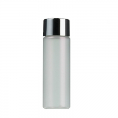 30ml 1oz e garrafas de toner translúcidas foscas do cilindro com tampas de rosca de prata