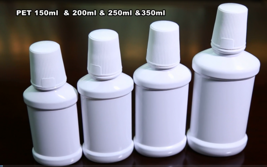  150ml  200ml  250ml  350ml embalagem de líquido oral para bochechos vazio garrafa pet de plástico