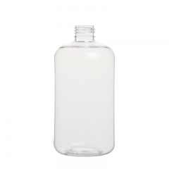Boston Round Garrafa 400ml Pet plástico claro para cuidados com a pele